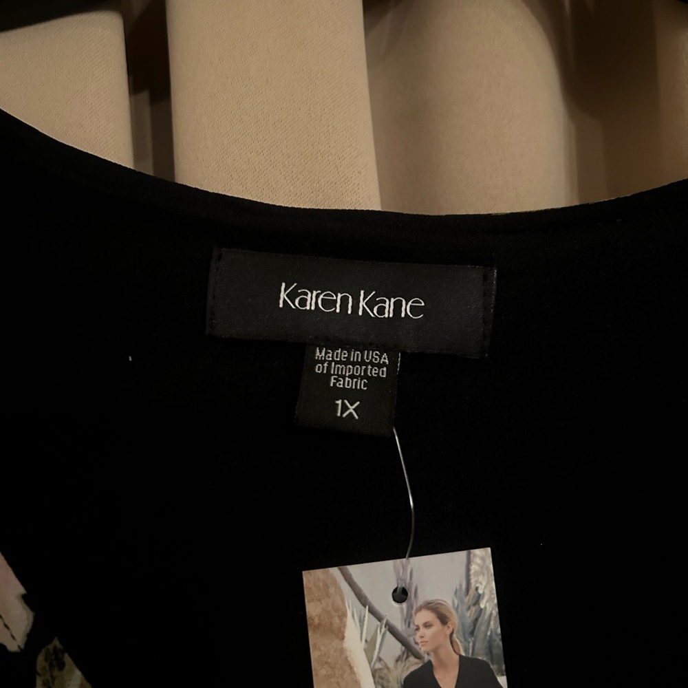 Karen Kane Black Floral Dress Size: 1X - Picture 2 of 3
